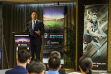 Federal Minister for Trade, Tourism & Investment Steven Ciobo speaking at the Port Adelaide Football Club Business to Business Platform event