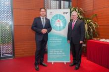 Australian Ambassador to Vietnam, HE Mr Craig Chittick outlines our economic partnership and Aus4Vietnam program to Minister for Trade, Tourism and Investment, the Hon Steven Ciobo MP. Photo credit: DFAT/Hieu Nguyen